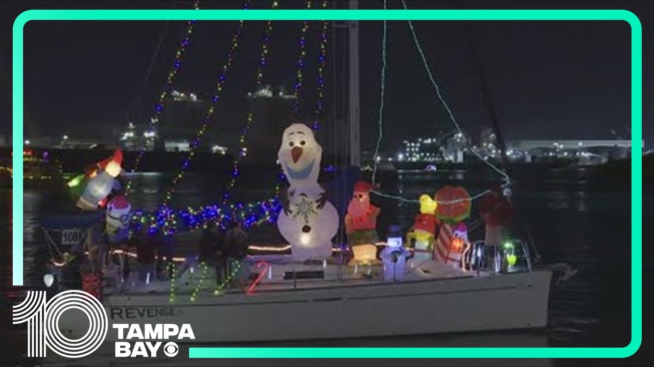 Tampa's Holiday Lighted Boat Parade makes its way through downtown