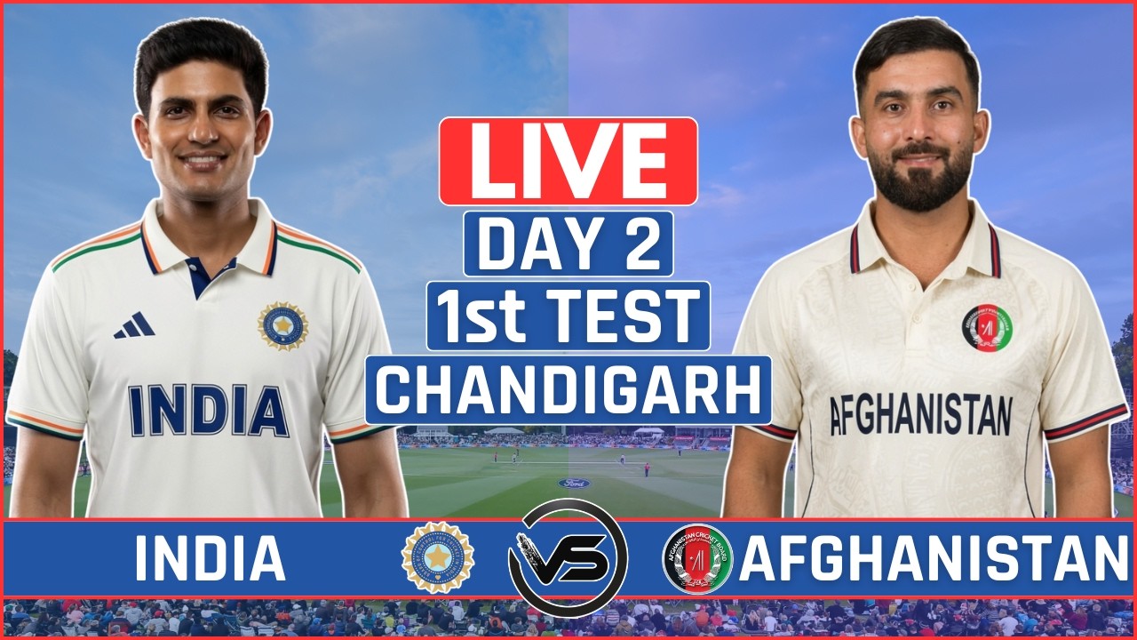 India vs Afghanistan One-off Test Day 2 Live Score | IND vs AFG Test Live Scores & Commentary