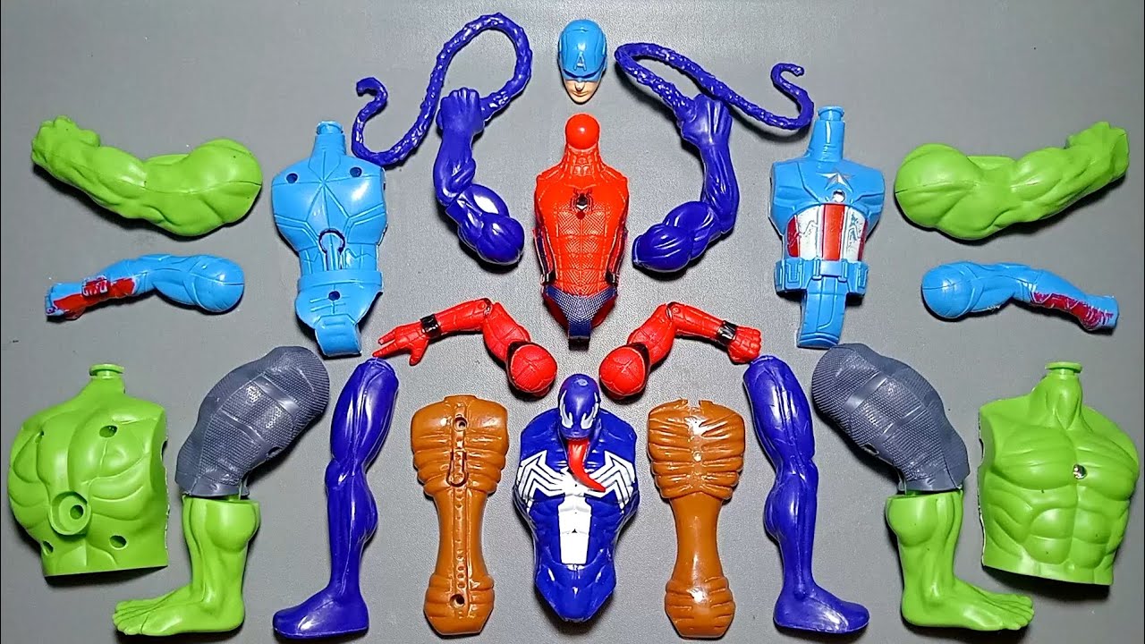 Игрушки Мстителей: Человек-паук, Халк Смаш, Капитан Америка, Веном. Супергерои Marvel.