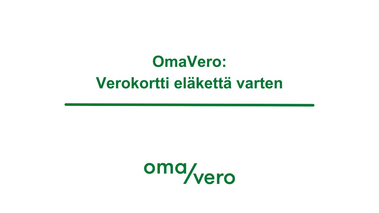 OmaVero: verokortti eläkettä varten