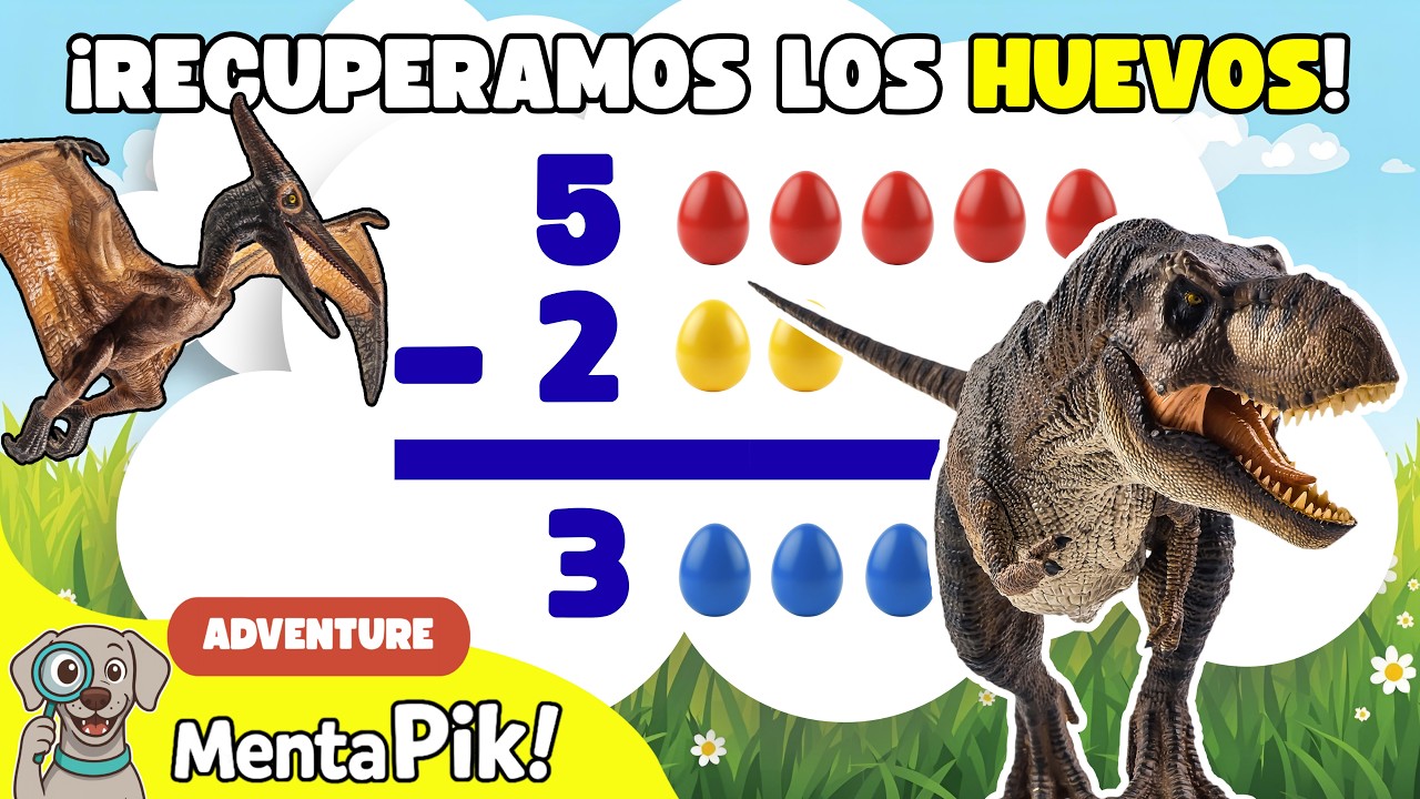 ¡RESTAS con DINOSAURIOS! | Matemáticas y dinosaurios para niños | Quiz restas