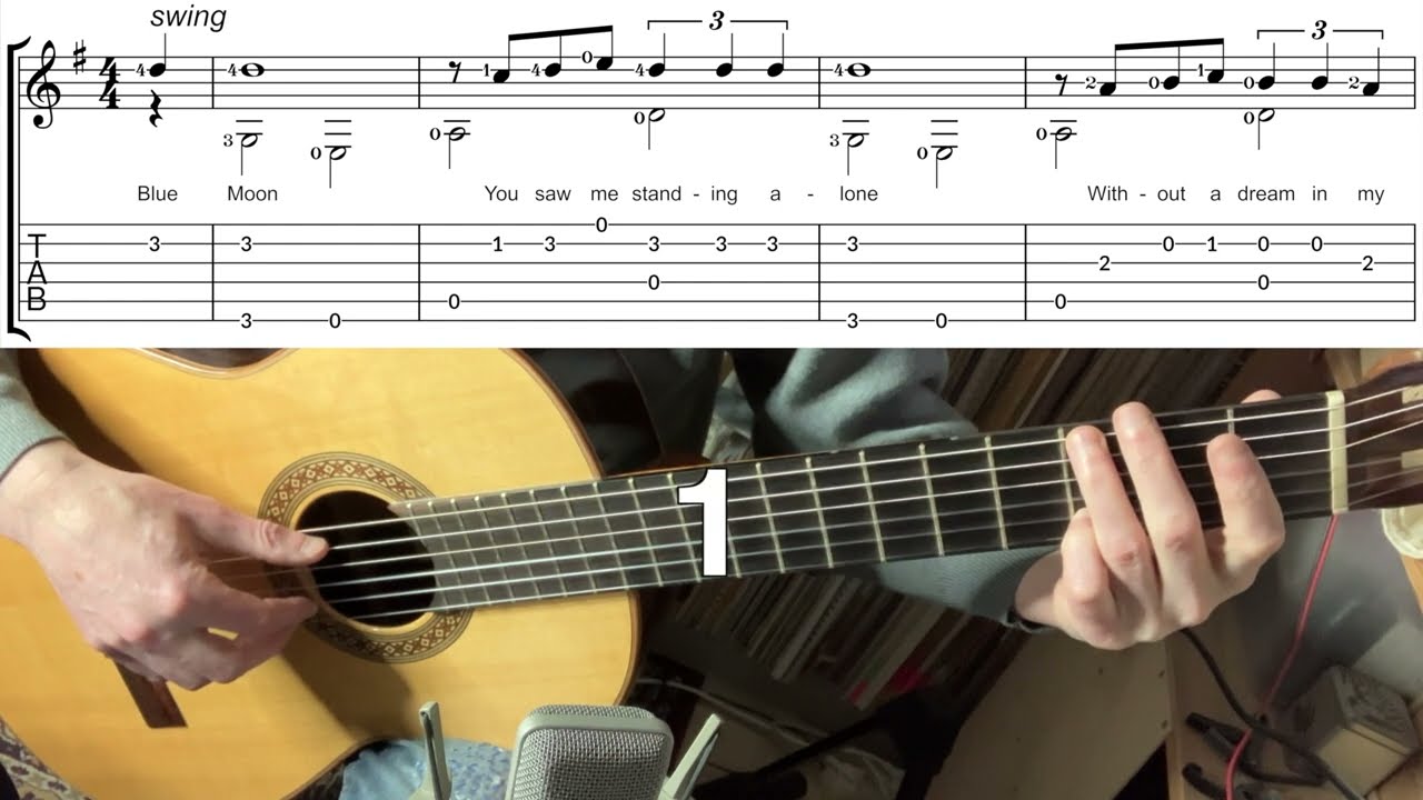 Blue Moon (Easy guitar tutorial with TAB)