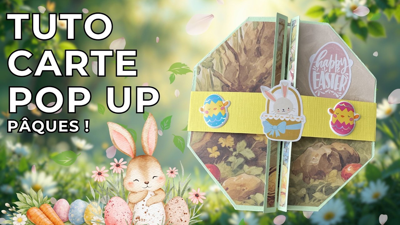 Tutoriel carte pop up hexagonale thème Pâques ! 🐣🌸