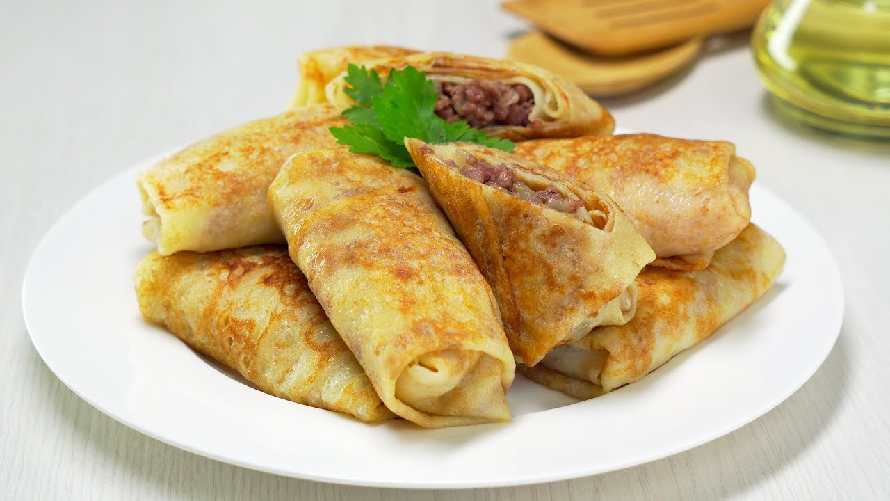 MEAT CREPE ROLLS | Rolled Meat Crepes / Meat Stuffed Crepes. Recipe by Always Yummy!
