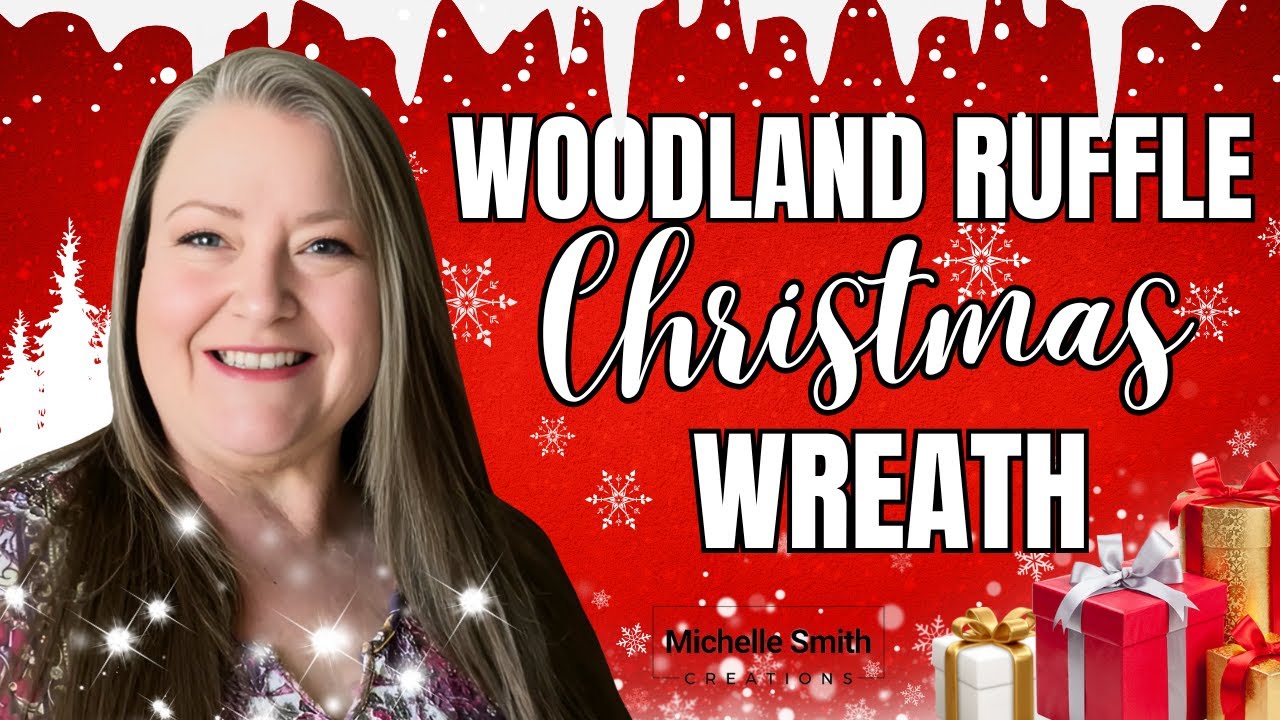 Woodland Ruffle Christmas Wreath ~ How to Make a Deco Mesh Christmas Wreath 10