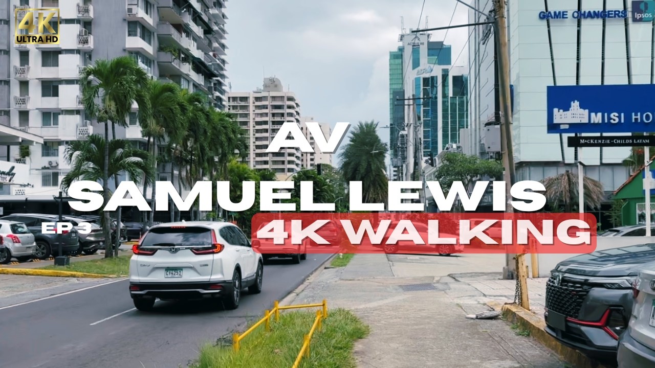 Mid-Morning Walk — Av Samuel Lewis & Ricardo Arango | Panama City 4K ASMR