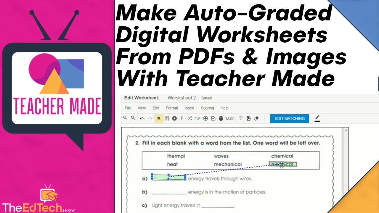 How To Make Auto-Graded Digital Worksheets From PDFs & Images With Teacher Made
