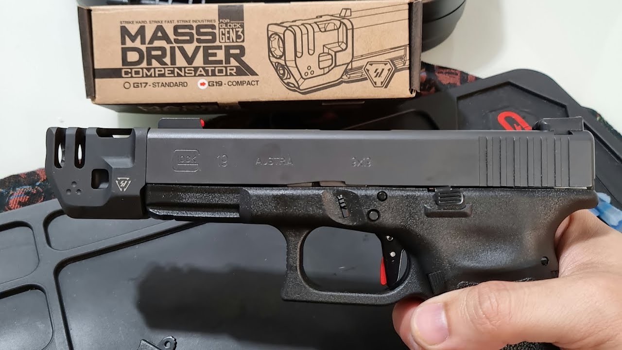 Instalação do Compensador Mass Driver da Strike Industries na Glock G19 Gen3!