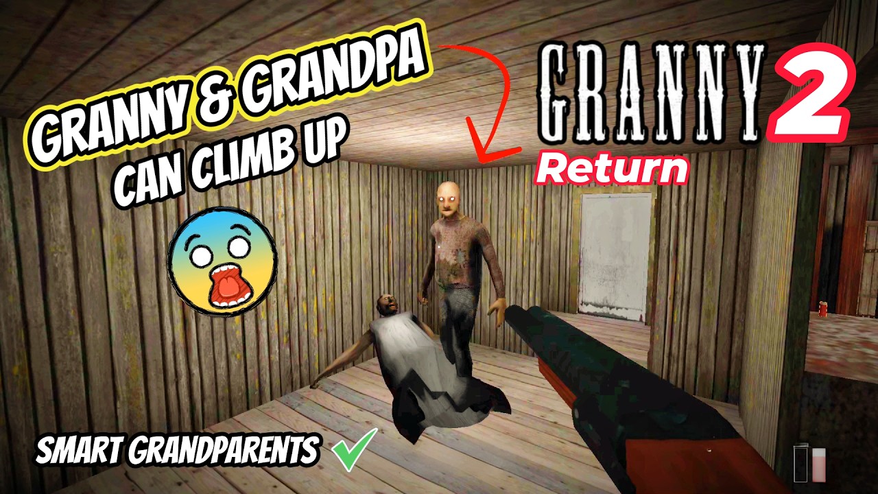 Granny And Grandpa Climb The Helicopter Area In Granny 2 Return😱+ Smart Grandparents MODE ON✅