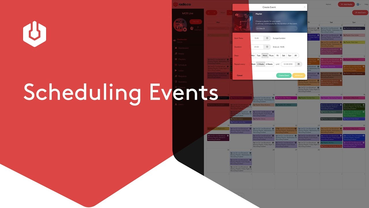#5. Radio.co Studio: Scheduling Events