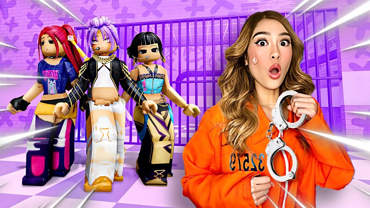 ESCAPING KPOP DEMON HUNTERS PRISON RUN IN ROBLOX (OBBY) W/ IBELLA