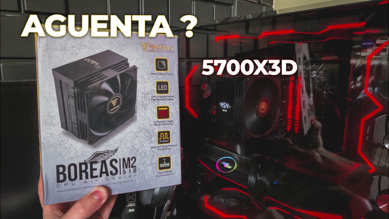 Air Cooler GAMDIAS M2-51D | Teste no Ryzen 5700X3D 🌡️❄️