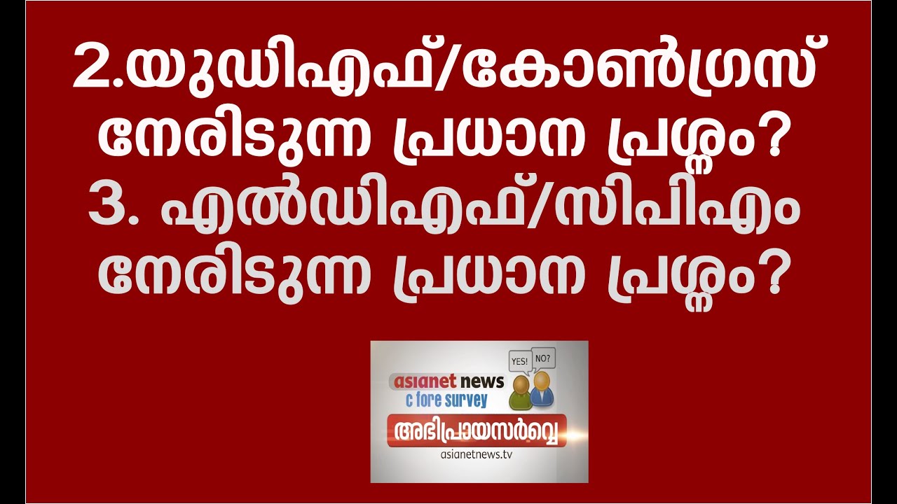 Question 2 and 3 : Major problem of UDF/LDF | Asianet News &ndash; C Fore Survey