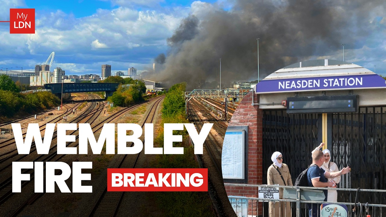 BREAKING: 20 Fire Engines Rush to Huge Blaze Near Wembley Stadium