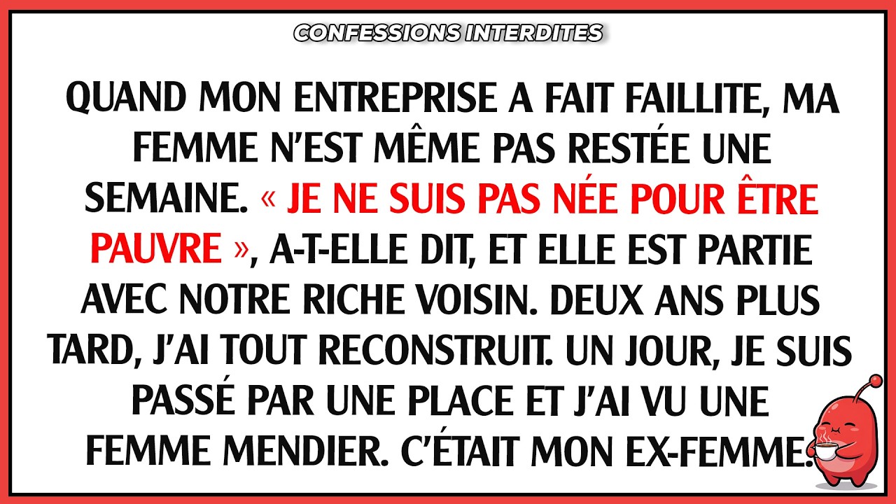 Faillite. Une semaine après, ma femme part : « Je ne suis pas née pour être pauvre… »