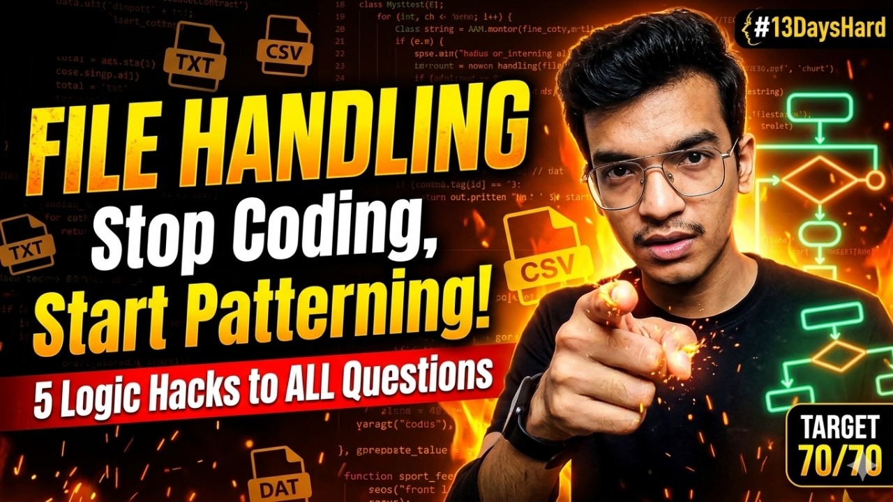 CBSE File Handling: 5 Patterns jisse saare questions solve honge! 🔥| Nitin Paliwal