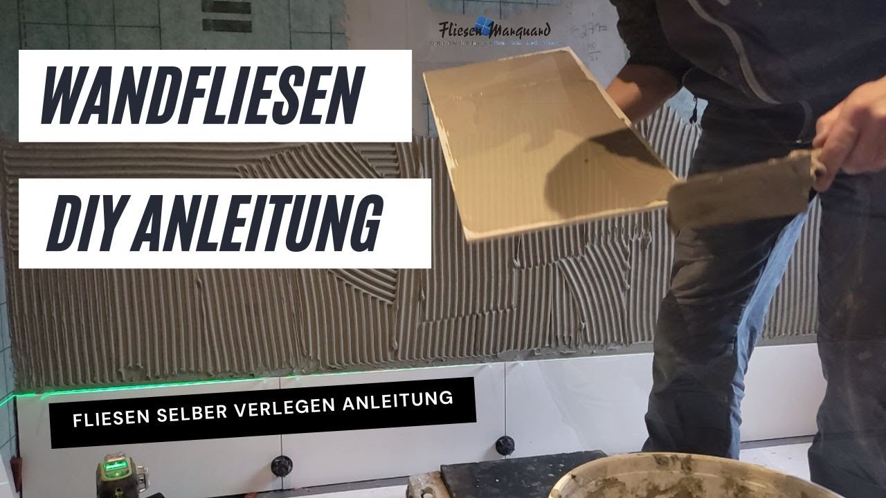 Wandfliesen verlegen. Fliesenleger erkl&auml;rt Schritt-f&uuml;r-Schritt