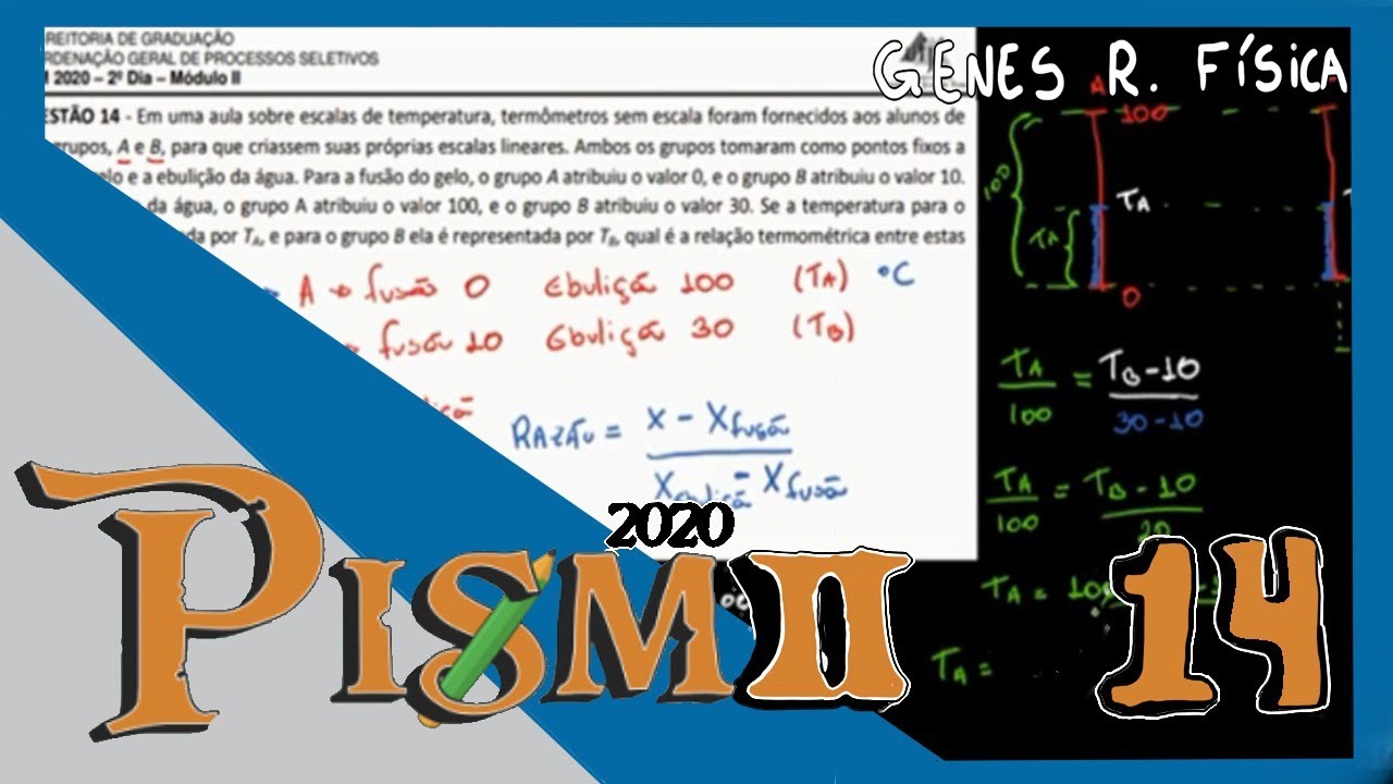 PISM 2 Questão 14 - Física - UFJF 2020 - Prof Genes R