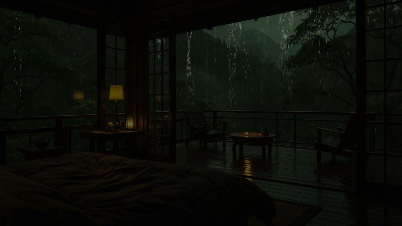 Calming Rain Sounds in a Tranquil Garden (No Ads) 🌧 | For Deep Sleep and Relaxation