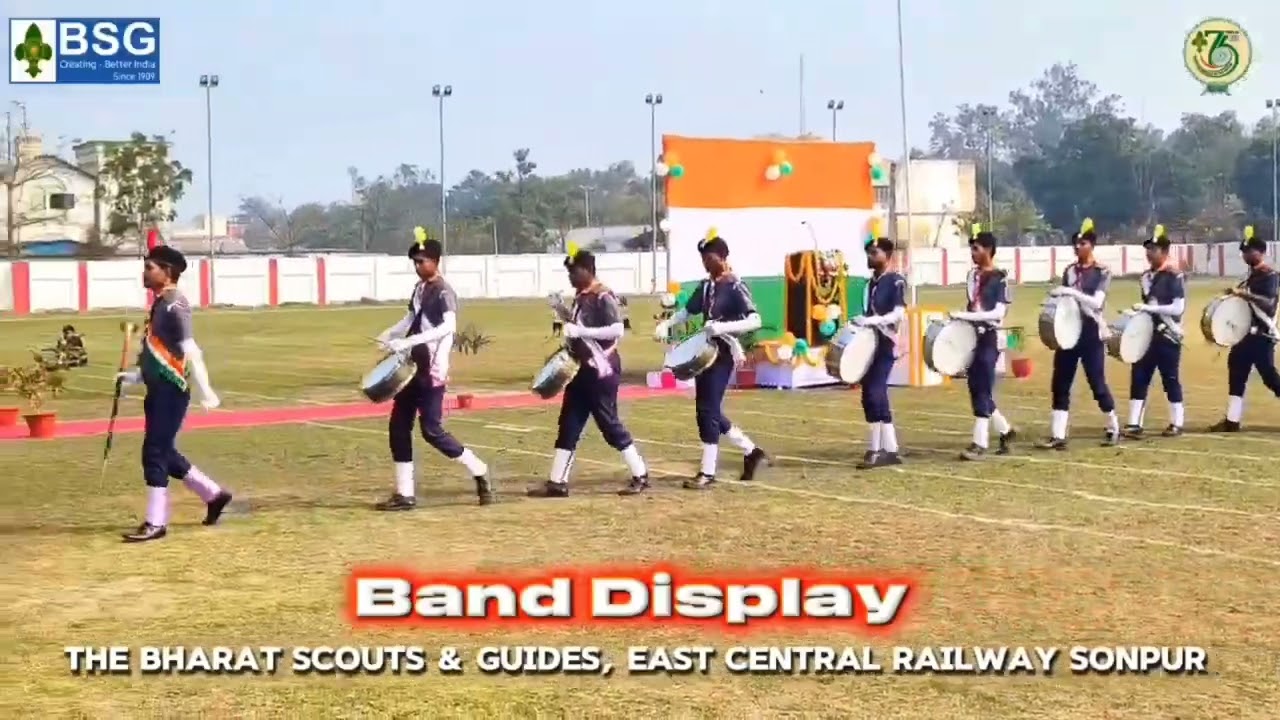 The bharat scout & Guide East Central railway,district-Sonpur,26 Jan Republic Day band teams Display