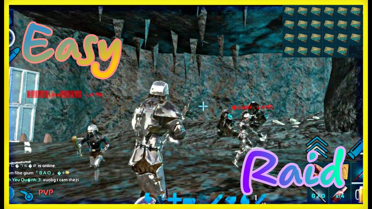 Ark mobile | Easy raid under water cave and defend base | Defend base