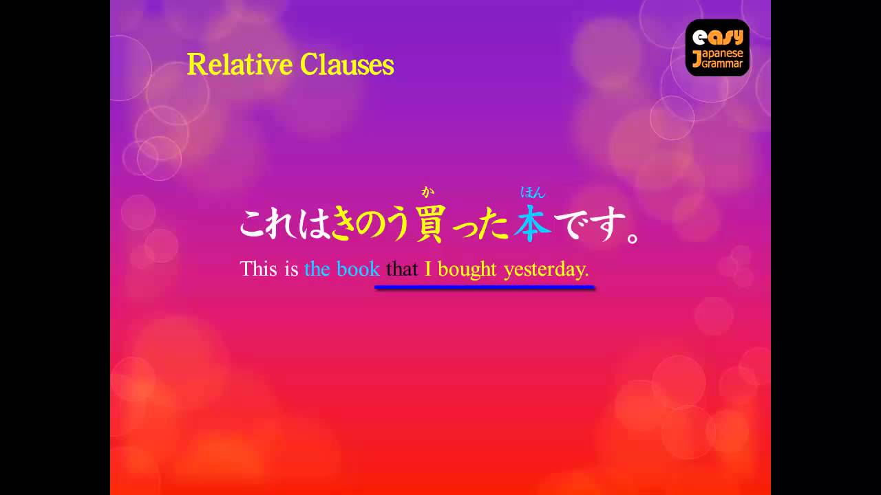 Relative Clauses Part 1: the Basics