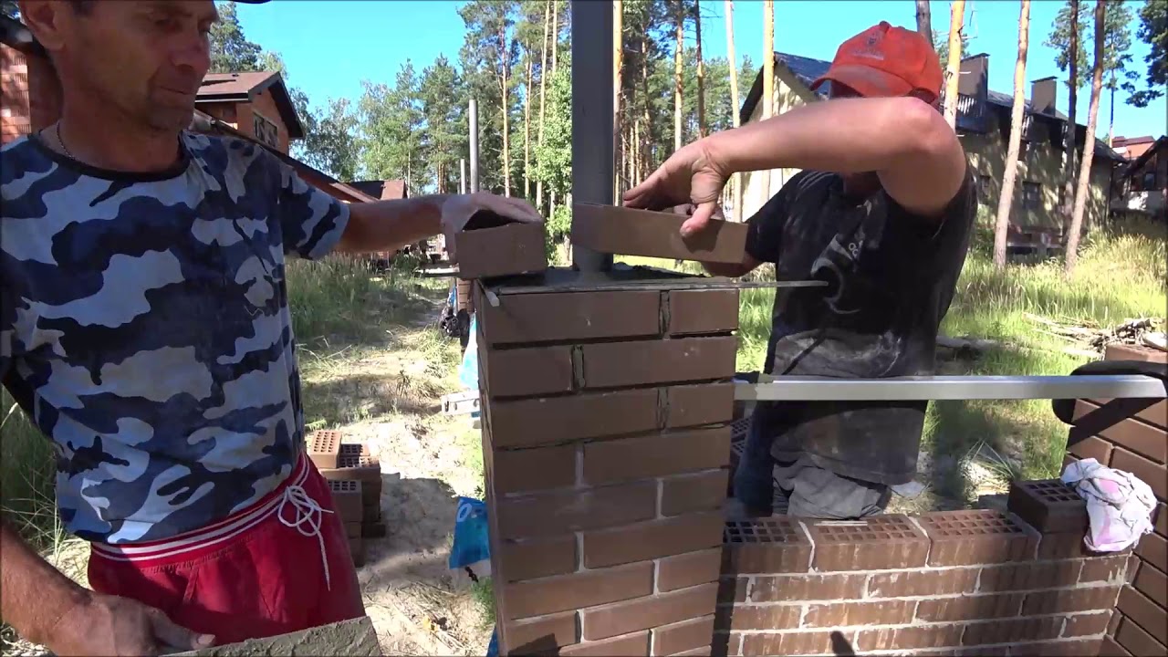 кладка кирпичных столбов на прут. ошибки и их решения.