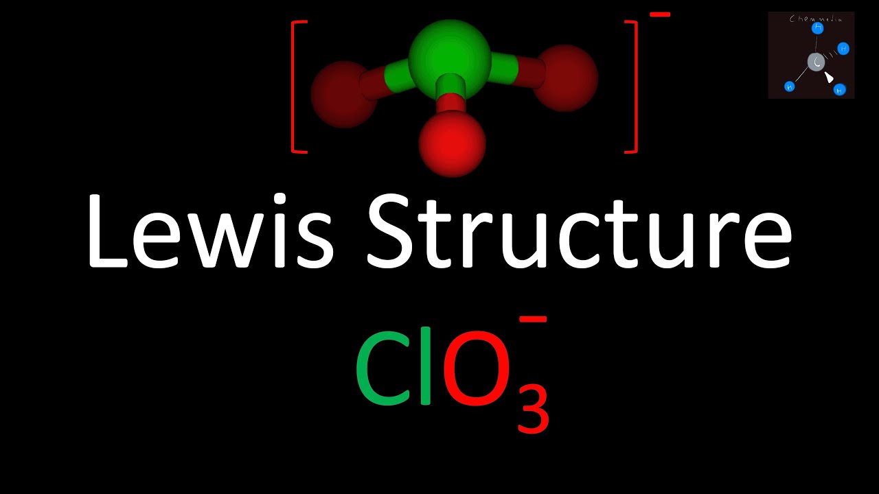 Lewis Structure of ClO3- (Chlorate ion).