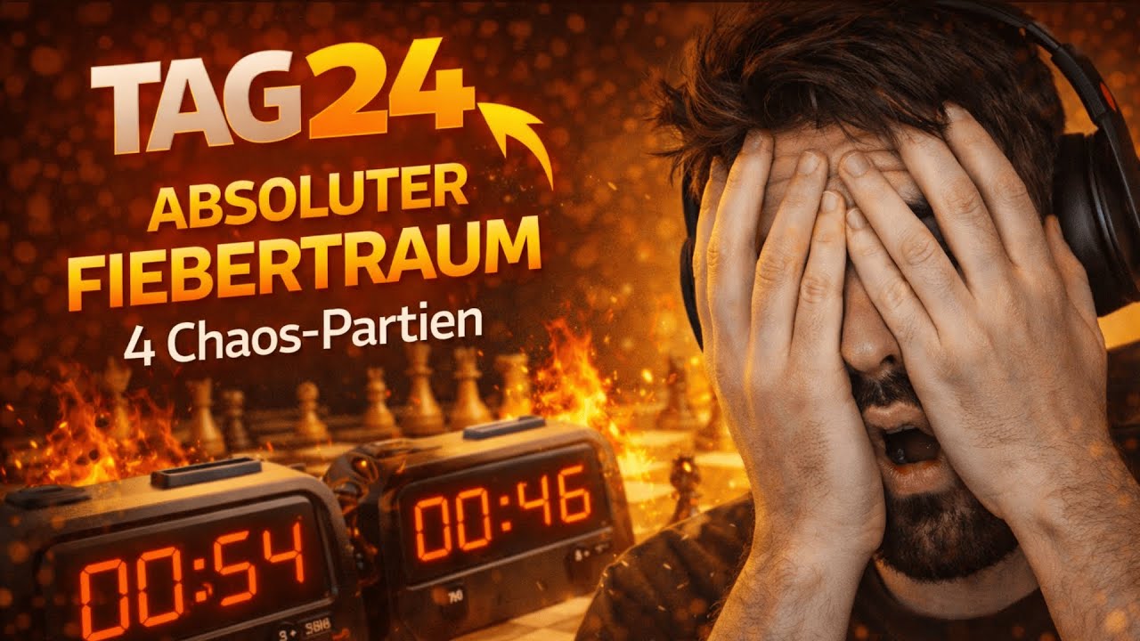 TAG 24 – Täglich Schach bis ELO 1500 ♟️– 4 SCHRECKLICHE LIVE-PARTIEN