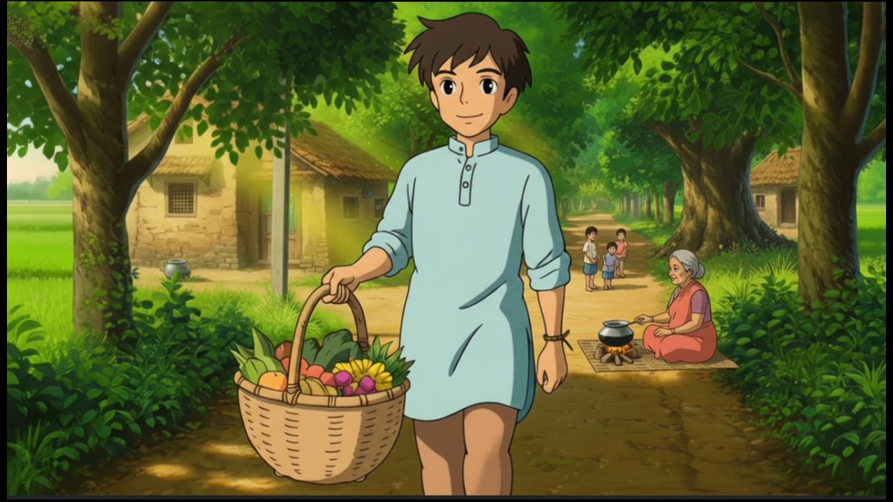 From Harvest to Home 🌾🍲 | Cozy Indian Village Life | Ghibli Vibes
