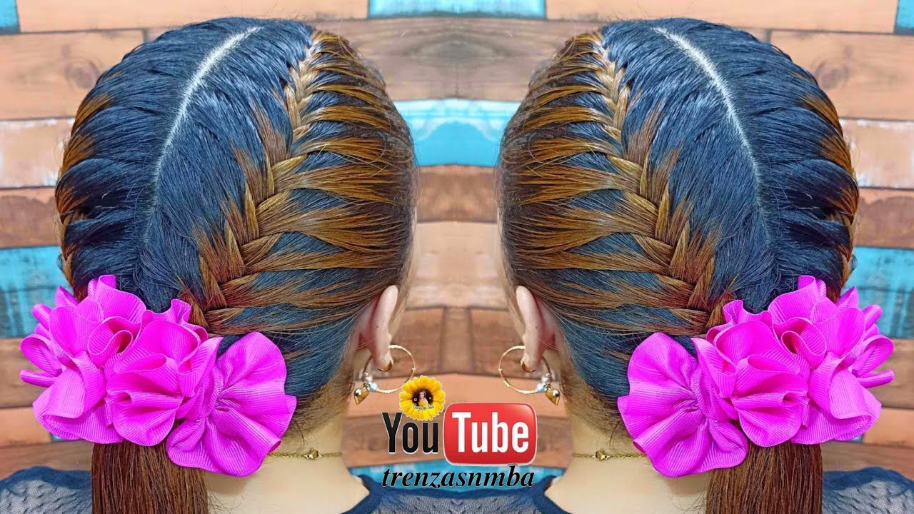 Hermoso peinado en trenza fáciles❤️,  peinados para niñas