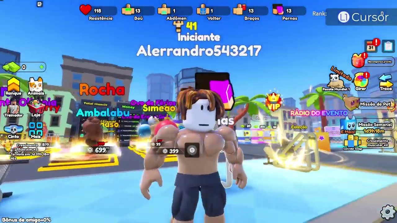 Joguinho de FICAR Musculoso no Roblox 💪🏽 #shorts 