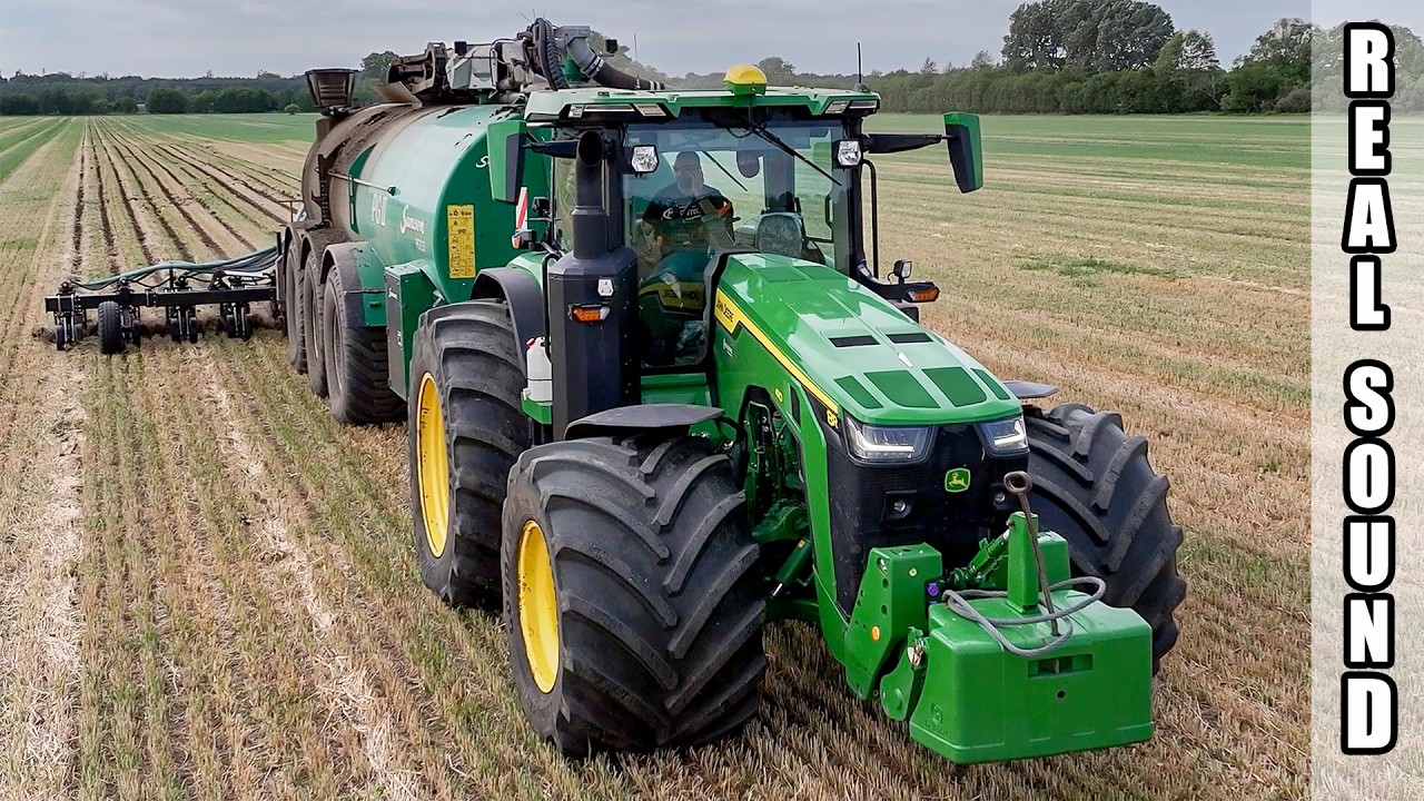 MEGA OBUTÝ John Deere !!!  [ JOHN DEERE 8R 410 + SAMSON 35,000L + SLY ] REAL SOUND