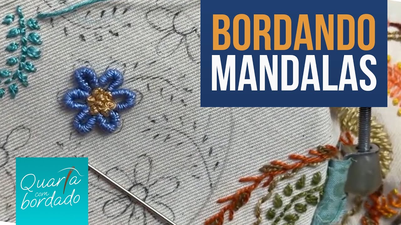 Bordando Mandala com Ponto Mosca diferente e Nó Francês - Quarta com Bordado - Bel Postigo
