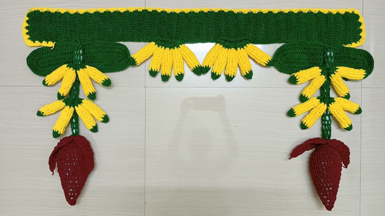 Banana🍌woolen toran|Beautiful toran design 2022|Easy crochet door hanging|#goan #creativity #crochet
