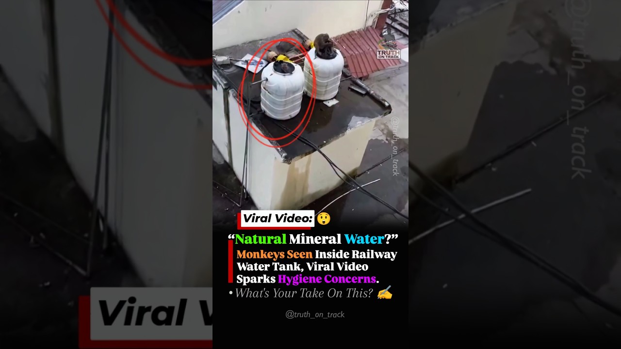 Shocking! Monkeys Seen Inside Railway Station Water Tank | Viral Video #shorts #indianrailways