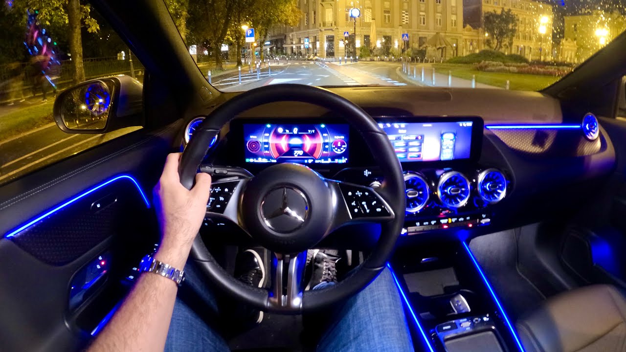 MERCEDES GLA 2025 (FACELIFT) - night POV test drive (PURE DRIVING, CRAZY AMBIENT lights)