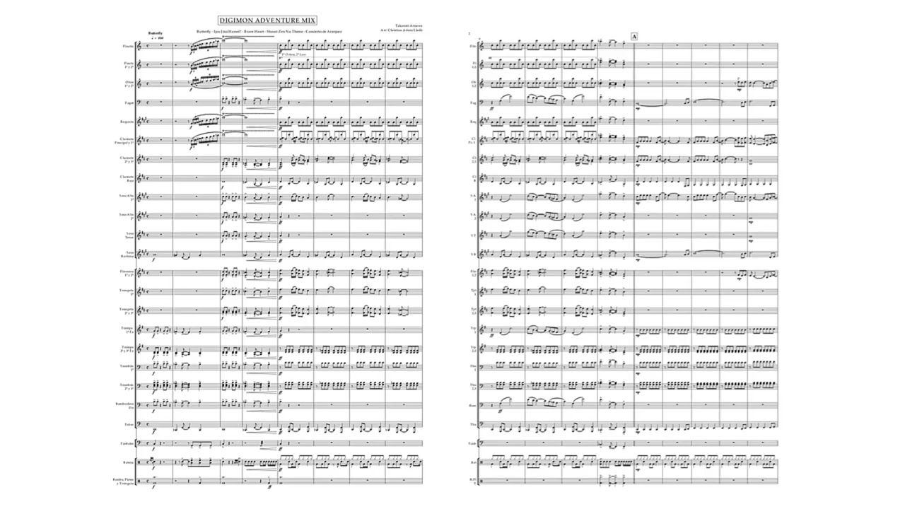 Digimon Adventure Mix - Partitura para Banda de Música / Score for Wind Band