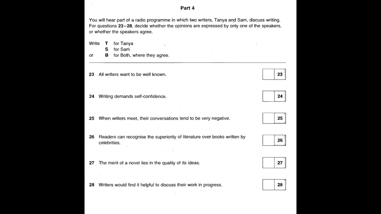 Listening C2, CPE 1, Test 4, Part 4