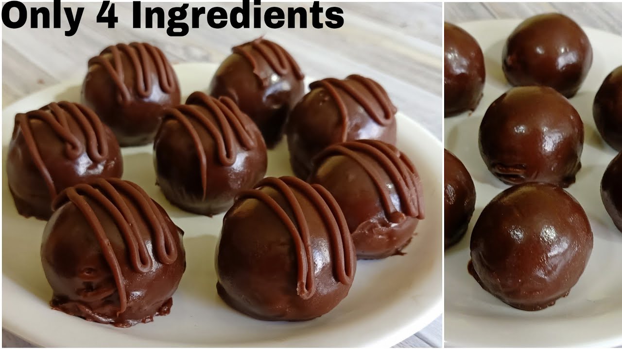 No Bake 4 Ingredient Chocolate Balls In Lock-Down|Chocolate Recipe| No Bake Chocolate Biscuit Balls