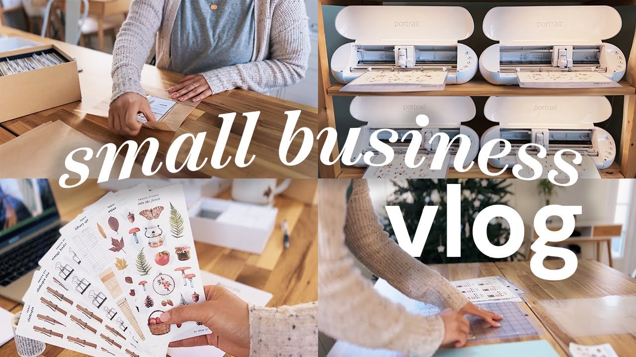 cozy sticker shop vlog ✷ packing orders & cutting stickers