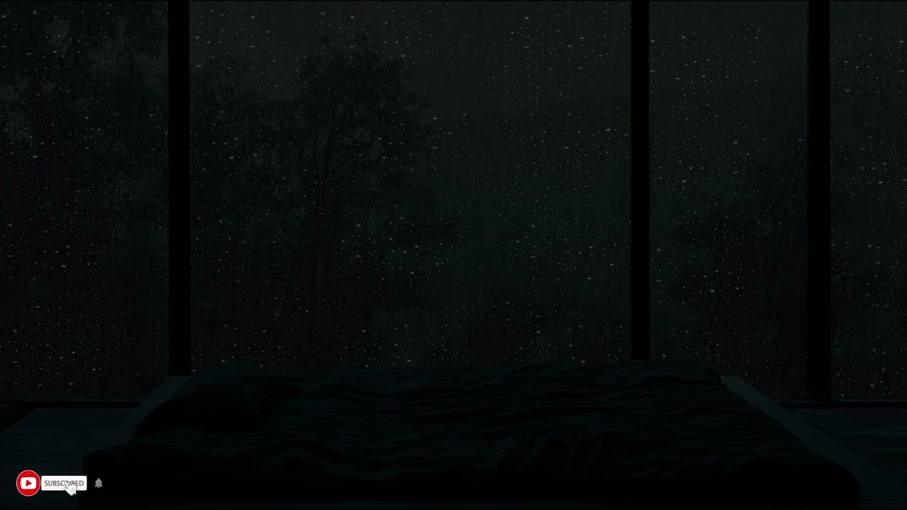 Quiet Midnight Space Surrounded By Steady Rainfall For Sleep And Reflection