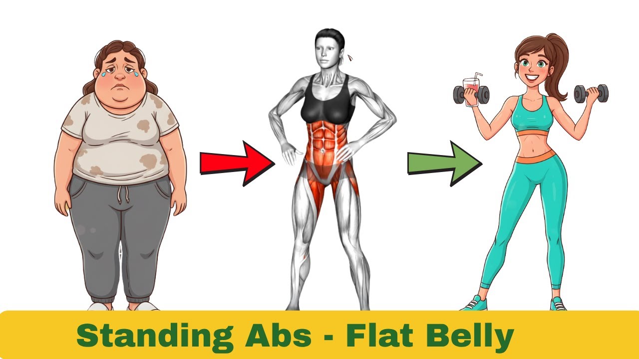 Standing Abs, Flat Belly 5 Minutes Workout