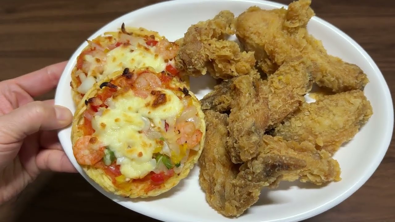 POV EATING BHC후라이드치킨 감자튀김피자 Fried chicken, French fry pizza 먹방 Real eating
