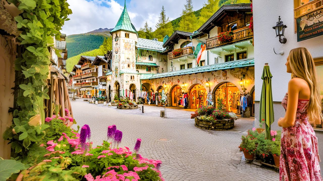 Самнаун┃Беспошлинные покупки в Швейцарии 🇨🇭 Прогулка в 4K┃Швейцария