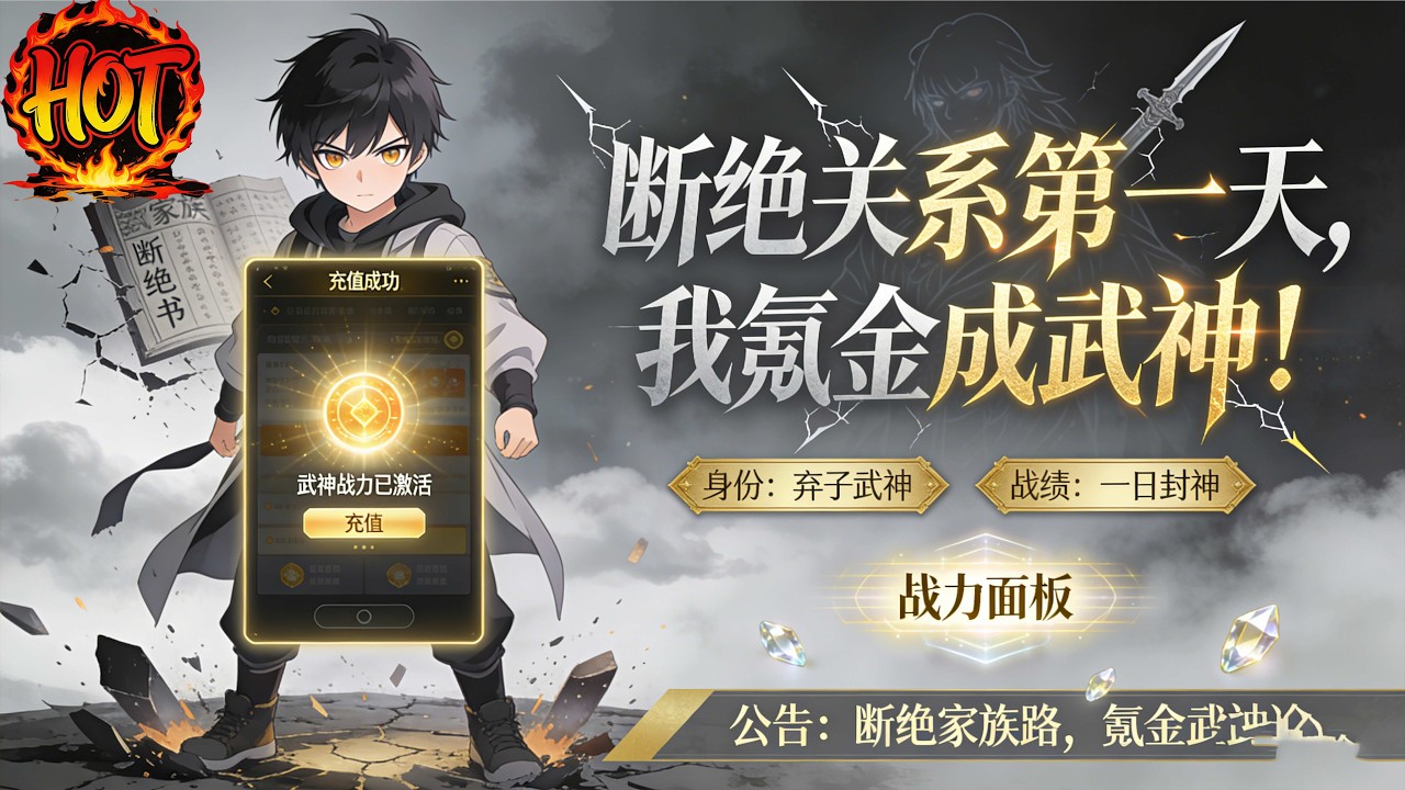 ✨【强推《断绝关系第一天，我氪金成武神！》第1~50集丨这是一个“氪金变强”的故事。在这个武道为尊的世界，主角林氪因F级天赋被女友抛弃，却意外觉醒了#穿越 #末世 #异能 ##动态漫画# 漫野推文
