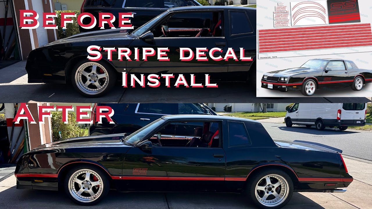 1987 1988 Monte Carlo SS vinyl decal stripe installation