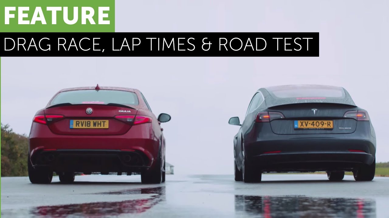Tesla Model 3 - Alfa Romeo Giulia Quadrifoglio - Road / Track / Drag Race