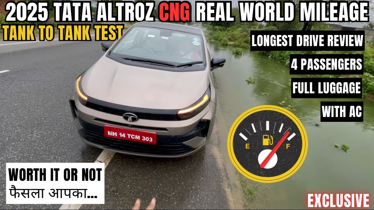 2025 TATA ALTROZ CNG fuel efficiency revealed | Tank to Tank mileage test | Long Drive Review on CNG