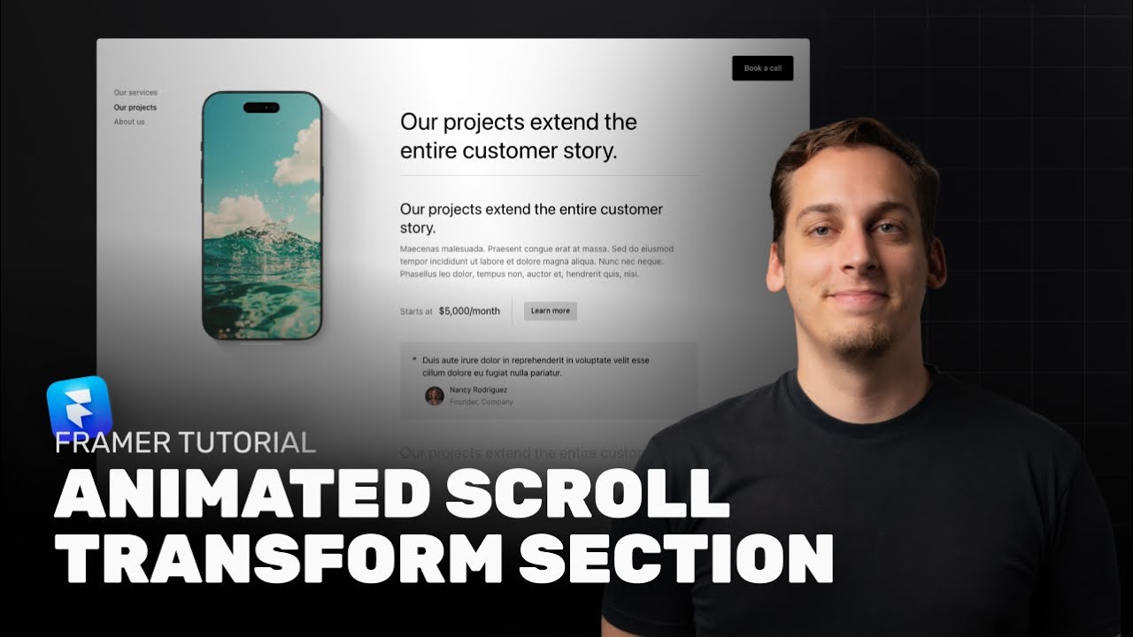 Создание раздела проекта портфолио со сложным вариантом прокрутки в Framer (полное руководство)